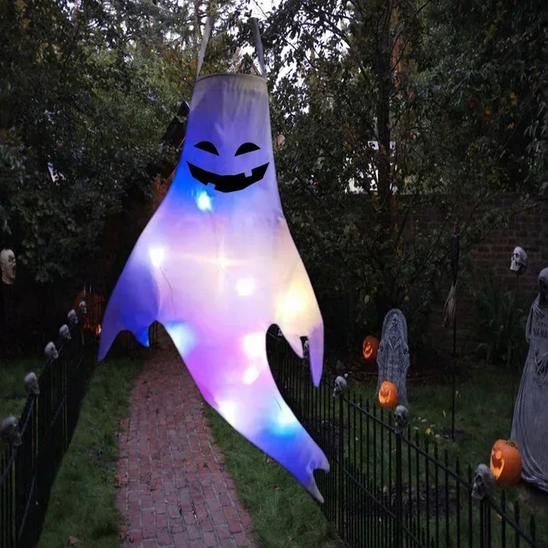 Halloween Party Home Outdoor Interior Decoration Large Night Light Ghost Lantern Halloween LED Light Hanging Ghost Horror Prop