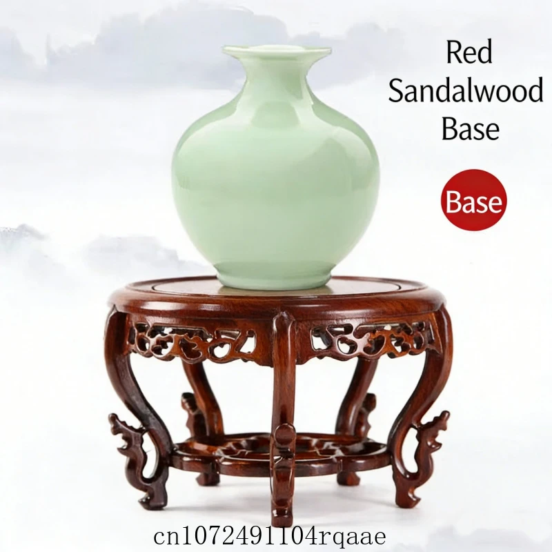 Solid Wood Display Stand for Vase Plant Pot Craft Ornament Wooden Round Pedestal Table Home Decor Teapot Crystal Ball Base