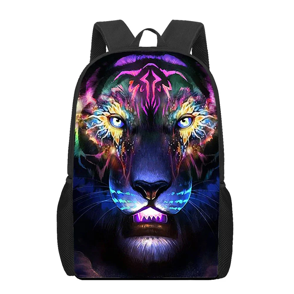 fiercely tiger Bags For Girls Boys Print Kids Backpacks Women Mochila Students Book Bag Children Shoulder Bag