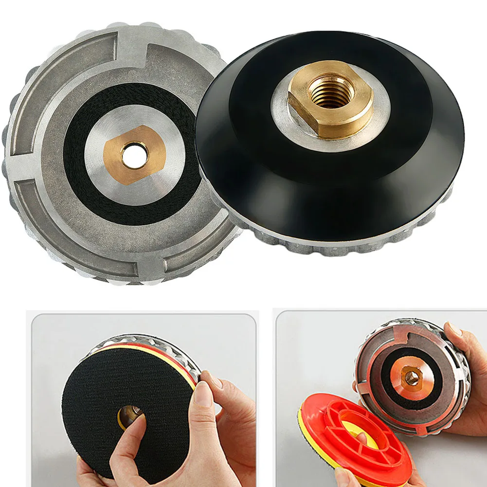 1pcs 100/125mm Snail Lock Backer Pad Aluminum Adapter Backing Pad Grinding Holder For M14 For 5/8-11Thread Polishing Tools