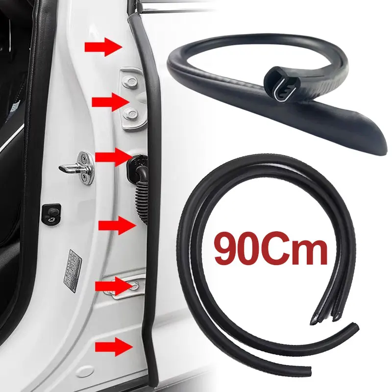 

90CM Car Door Edge Seal Strip B-pillar Sealing Strip Car Rubber Weatherstrip Sound Insulation Sealing Strips Car Accessories
