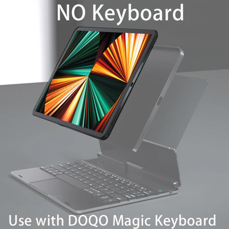 Imagem -02 - Doqo-magic Case Ultra Fino para Ipad Pro Tela Vertical Tampa Magnética sem Teclado 11 12.9 Air 10.9 sem Teclado