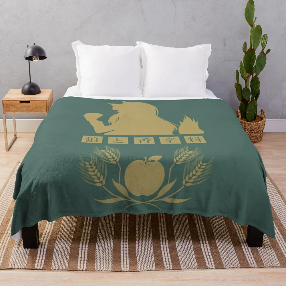 

Horo - Spice and Wolf Logo (Gold) Throw Blanket Summer Extra Large Throw Blankets