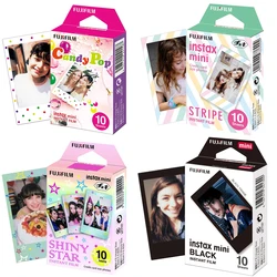 Fujifilm Instax Mini Film Mini 9 Photo Paper 10/20/30 Sheets Black Candy Pop Shiny Star Sripe For Instant Mini 7s 8 9 11 Camera