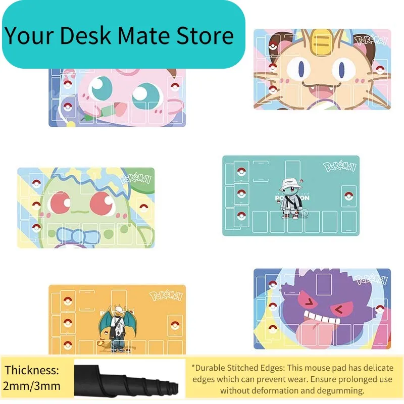 

Игровой коврик для карточных игр PTCG по аниме Покемон: серия Kawaii, Пикачу, Генгар, коллекционные подарочные игрушки для самостоятельной сборки