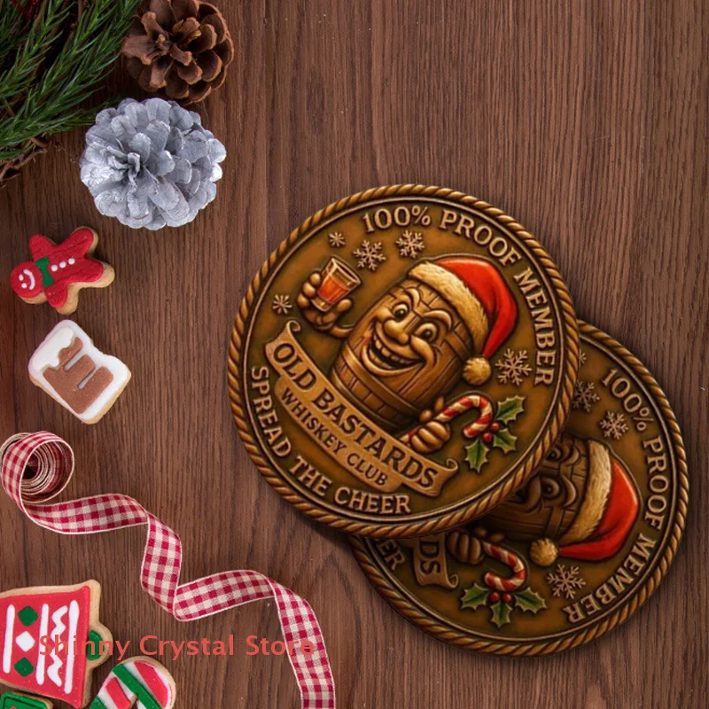 

2025 Flat Santa Claus Challenge Coin Commemorative Collectible Coin Gift