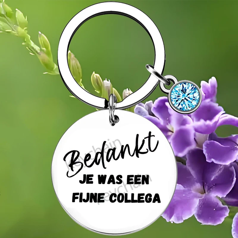 Dutch Thank You Coworker Keychain Colleague Retirement Leaving Gift Key chain Keyring Holder