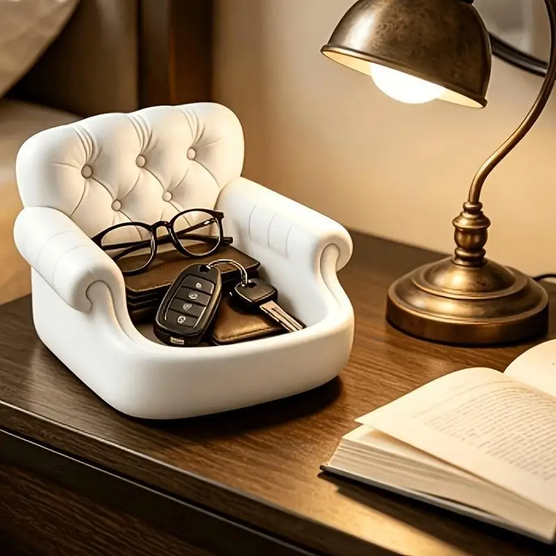 3D Relief Sofa Storage Tray Tufted Valet Tray For Keys Jewelry Decorations Centerpieces Party Supplies Housewarming Gift