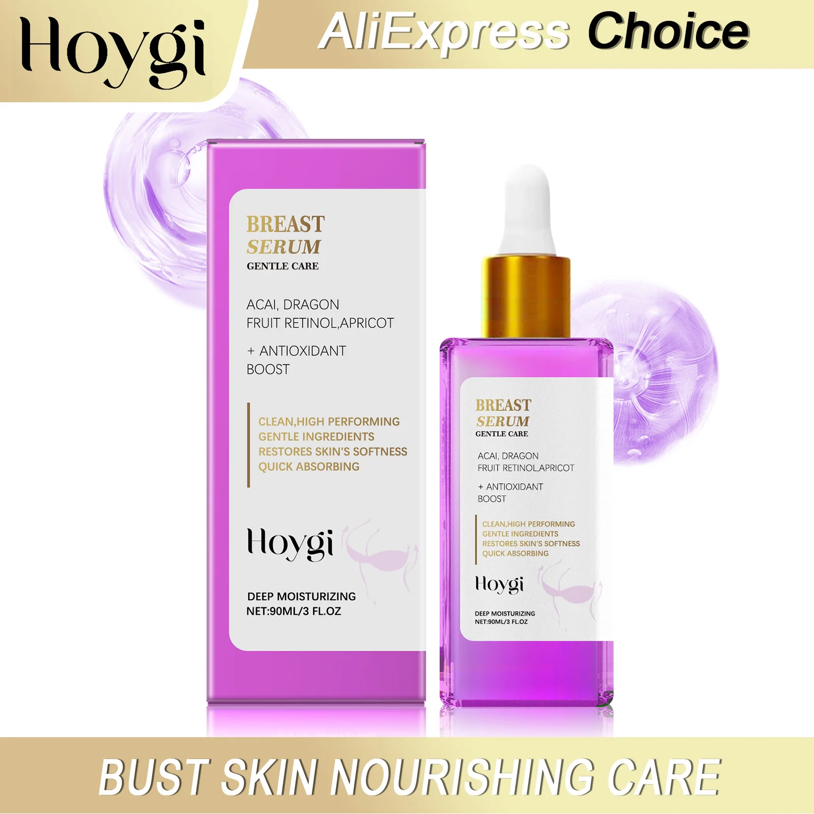 HOYGI Breast Firm Serum Nourishing Smoothing Boost Skin Elasticity Improve Skin Texture Moisturizing Lift Chest Massage Cream