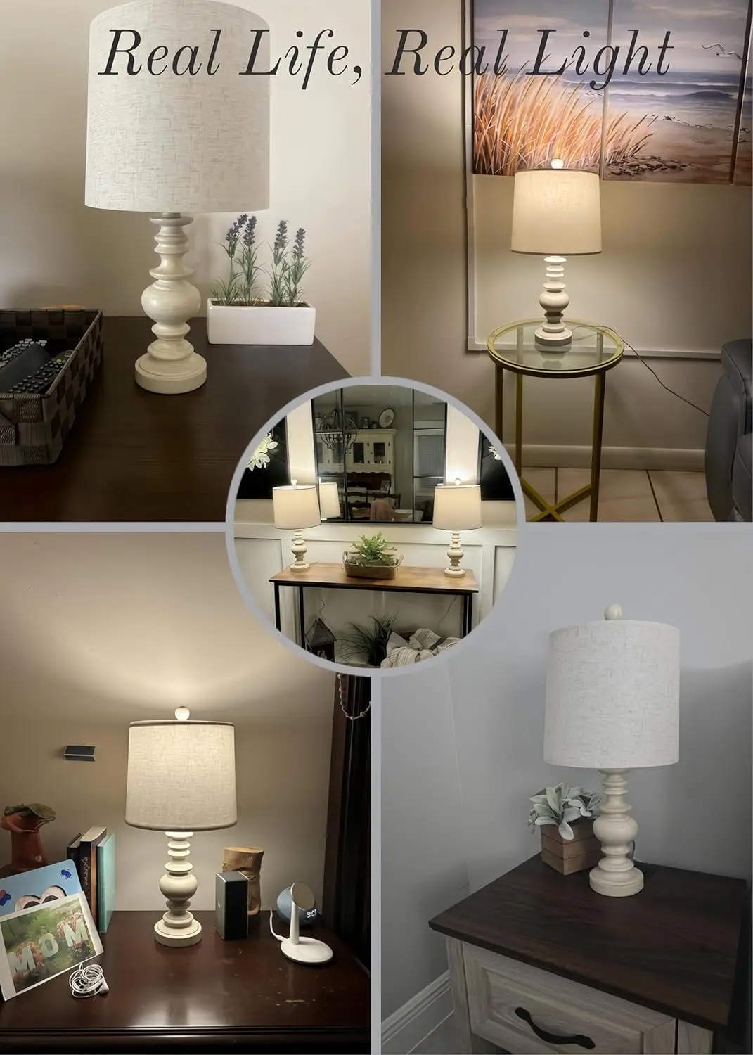 Conjunto de 2 candeeiros de mesa rústicos, estilo fazenda de 20,5" para sala de estar, quarto, decoração de mesa