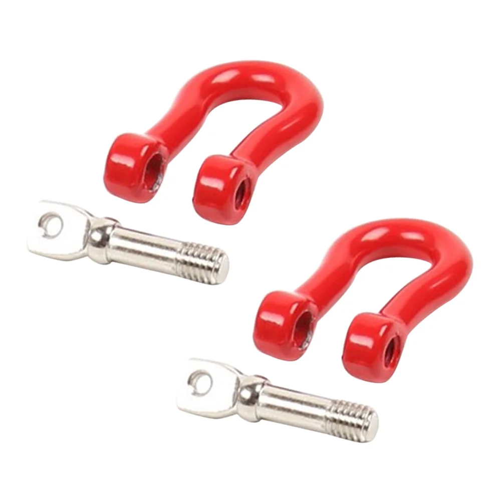 1 Pair/2pcs Useful Universal U Shape Ring Track Durable Racing Style Tow Hook Decoration for Car Truck (Red)