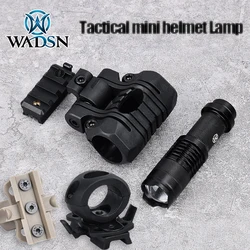Wadsn Mini Helmet Lamp White Light LED Flashlight Fit FAST HELMET Outdoor Tactical signal Optical hunting equipment Nylon Clamp