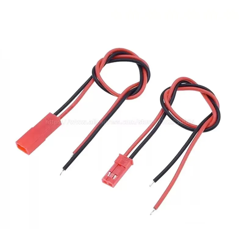 10Pairs JST 2P 2Pin Connector Plug Cable Male + Female for RC Battery  100mm/200MM 10CM 20CM