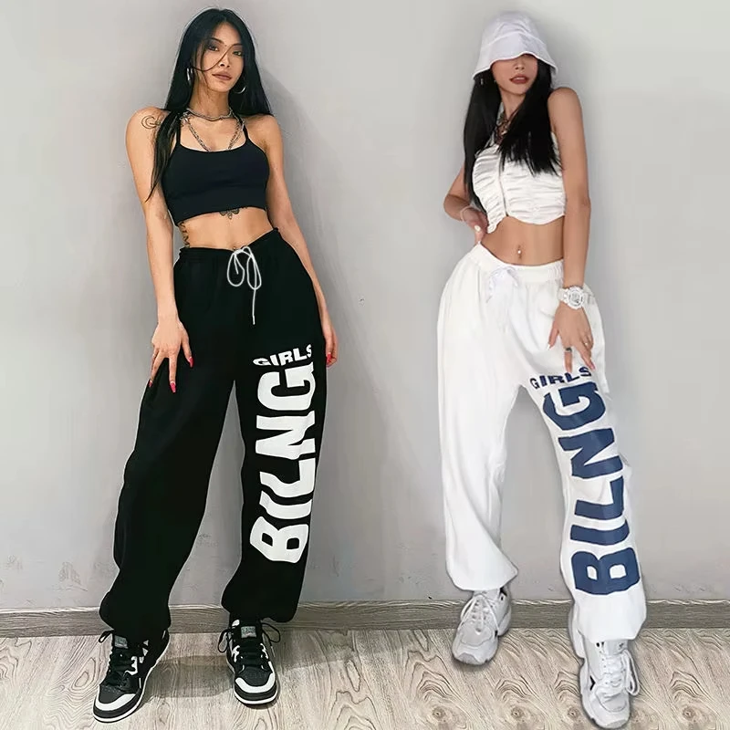 2026 Amerikanische Retro-Hose mit Buchstabenprint für Damen/Kinder – Neue Sport-Hip-Hop-Trend-Freizeithose für Tanz und Jazz-Auftritte, lockere Passform – Detail 9