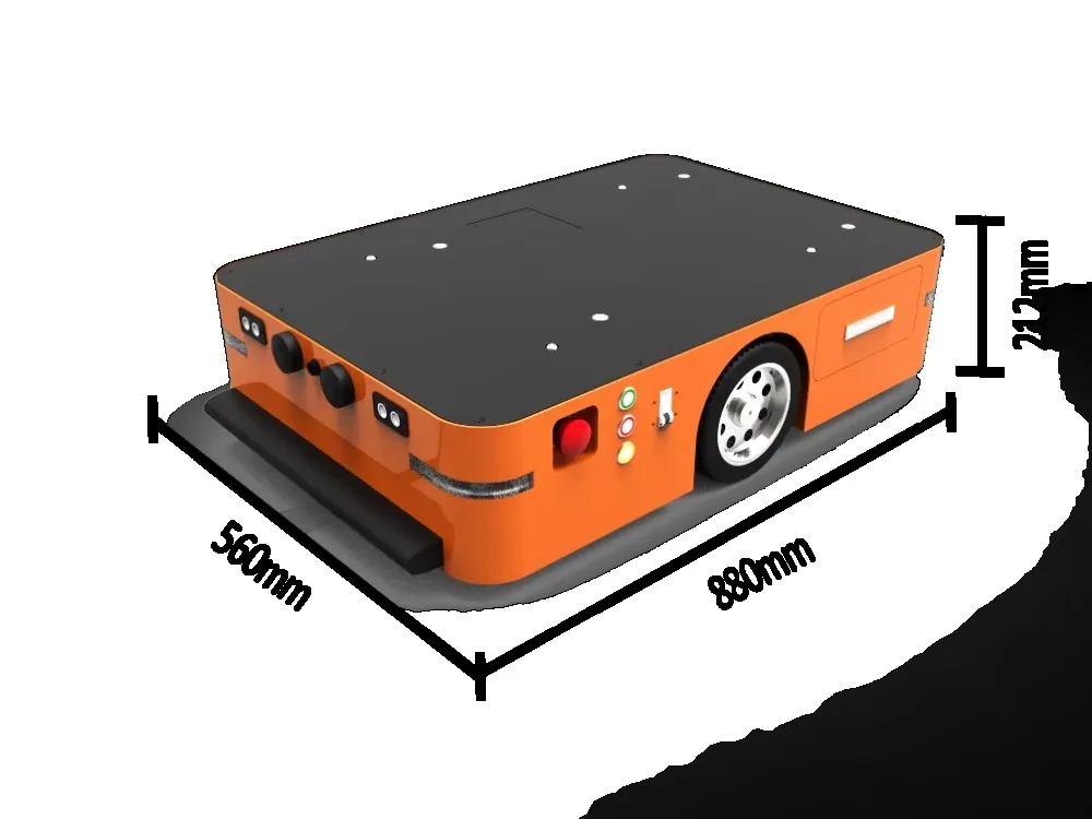 Heavy-Duty Automated Guided Vehicle (AGV) Robot with 200kg Carrying Capacity & Self-Mapping Function for Warehouse Logistics