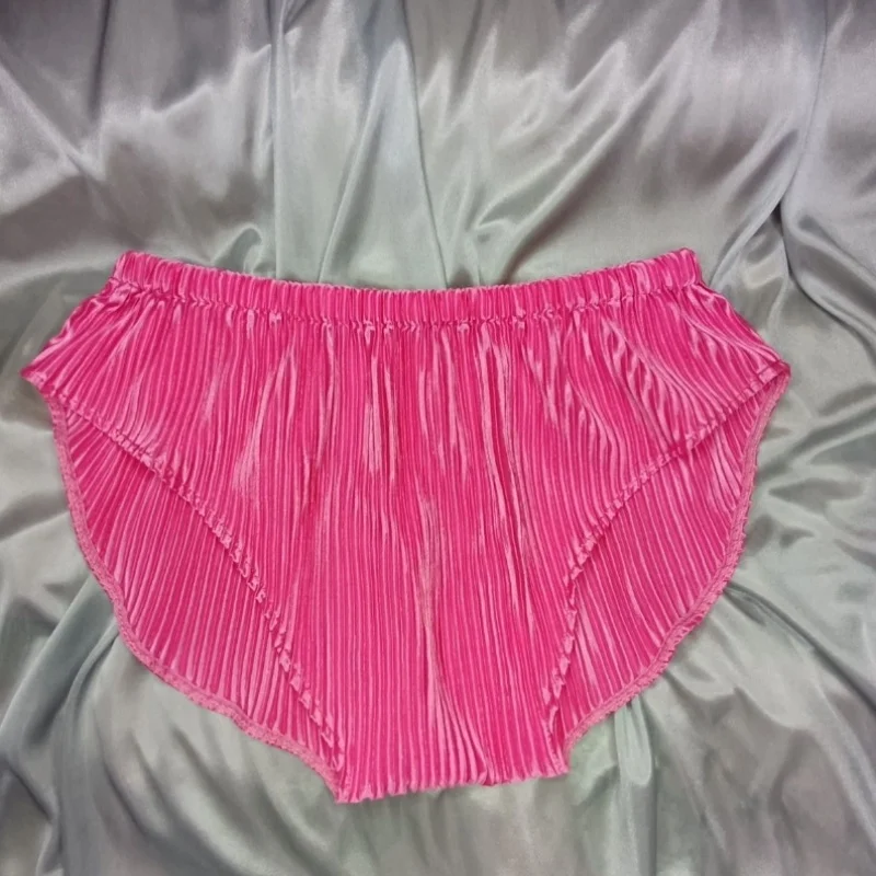 Men's Sexy Silky Touch Ice Silk Crop Tops Briefs Set Women Sleeveless Camis Backless Strap Tank Top Panties Plus Size Lingerie