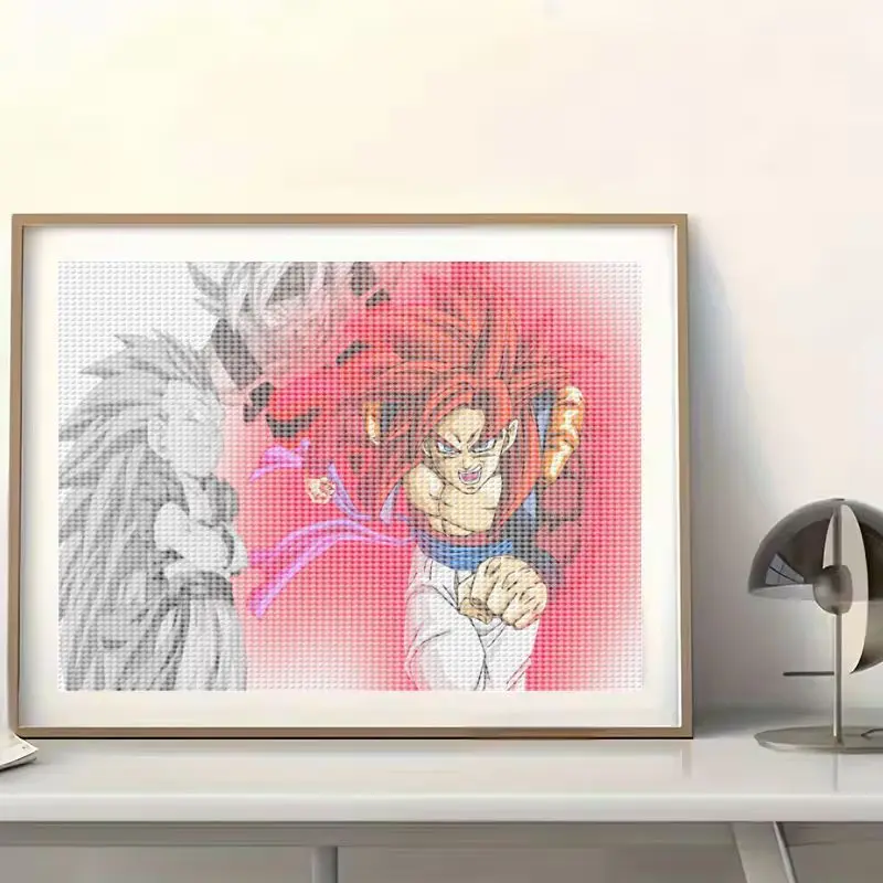 ドラゴンボールZ 孫悟空 超サイヤ人4 5Dダイヤモンドペインティングキット、フルドリルDIYアニメ漫画キャラクタークリスタルラウンドレジンダイヤモンド