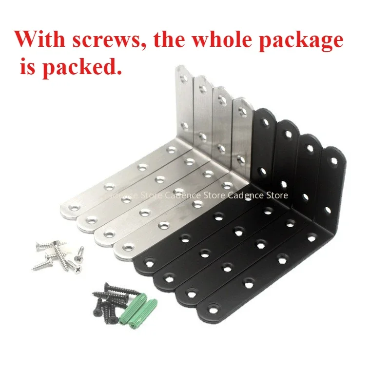8pcs Brackets Shelves Heavy Duty Stainless Steel L Shaped Bracket Corner Brace Joint Right Angle Bracket Wall Hanging Bracket