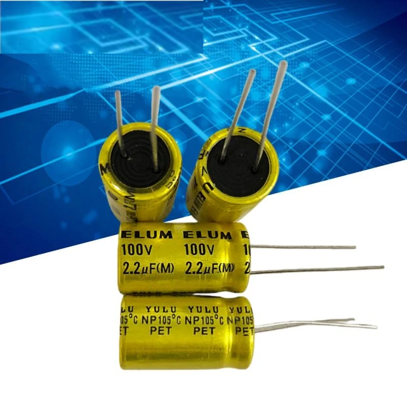 10PCS audio frequency crossover vertical NP non-polar electrolytic capacitor 100v 2.2uf 13X20mm