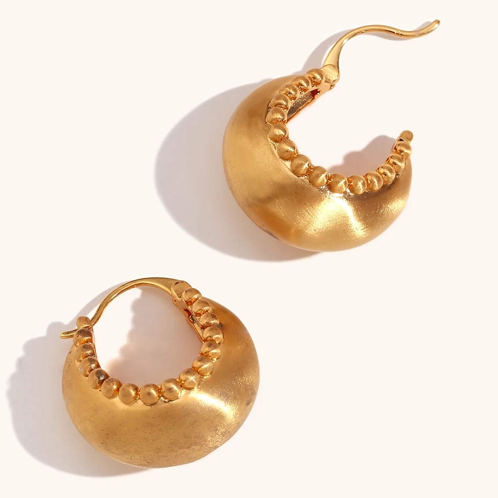 La.Muses Lovely Basket Boat Trendy Women\'s Hoop Earrings 2023 Creative Design Stainless Steel Jewelry And Accessories For Woman