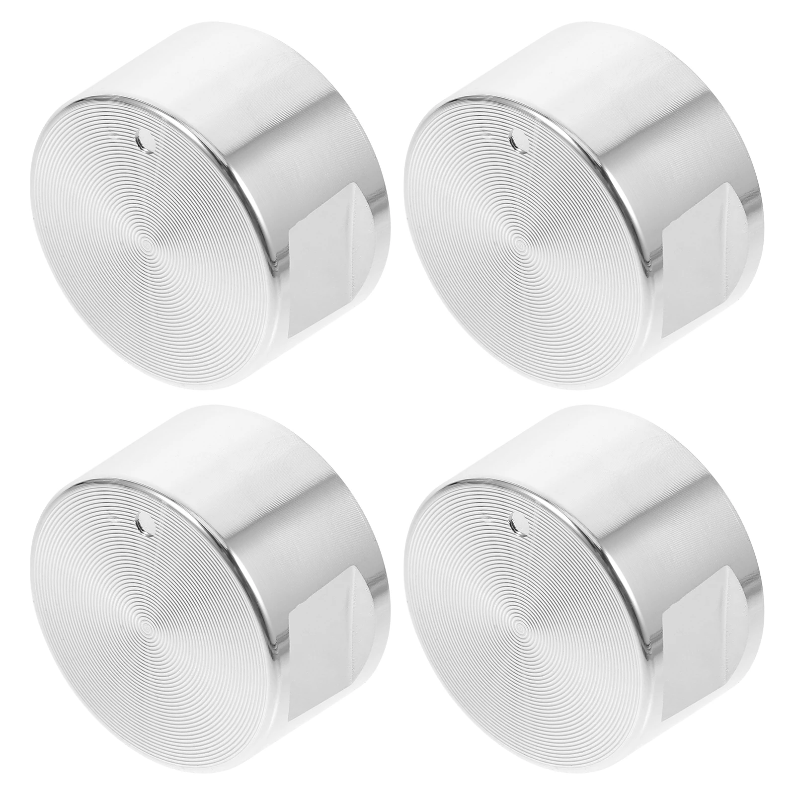 

4 Pcs Ignition Knob Gas Stove Knobs Silver Zinc Alloy Replacement Oven Cooker Burner Control Metal Kitchen Appliances Parts