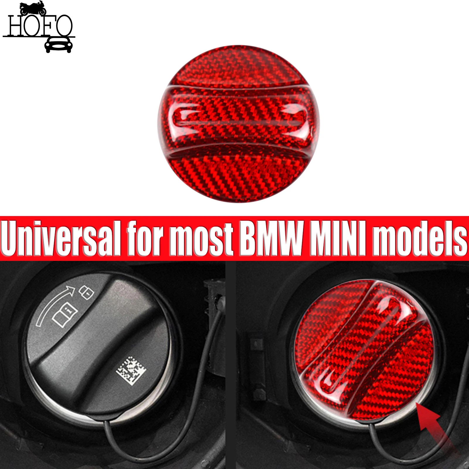 Real Dry Carbon Fiber Fuel Gas Tank Filler Cap Cover Universal for most BMW MINI models