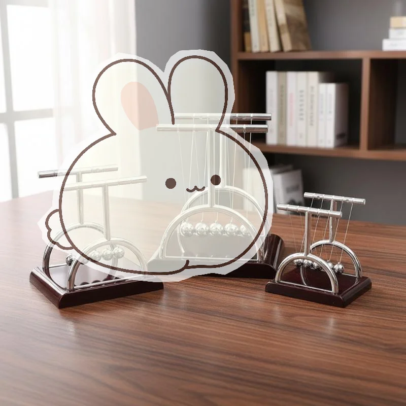 Newton Cradle T Shaped Metal Balance Pendulum Swing Balls Sleek Desktop Ornament for Work Desk Home Study Decor