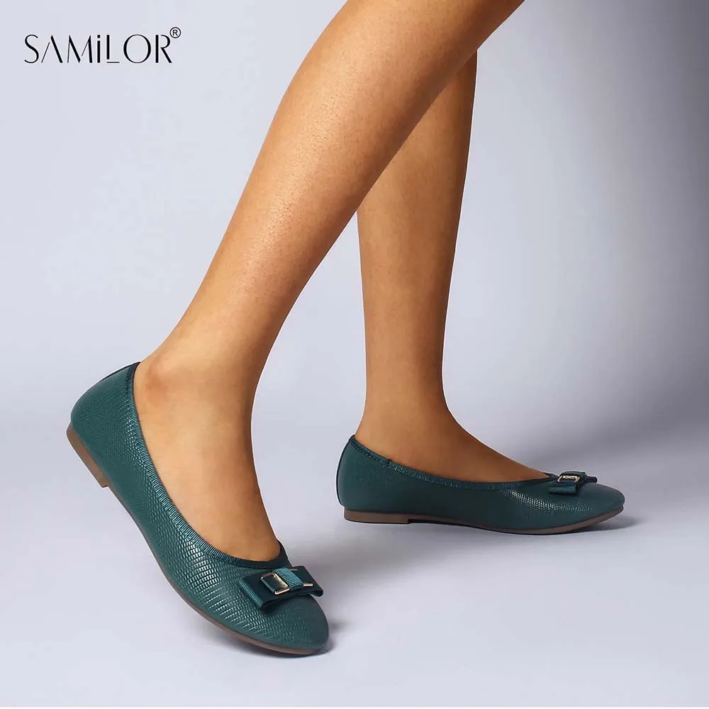 

Samilor Women's Summer Flat Slippers With Double Bow Buckle Ballet Shoes Comfortable And Not Tiring Low Heel Indoor Slippers