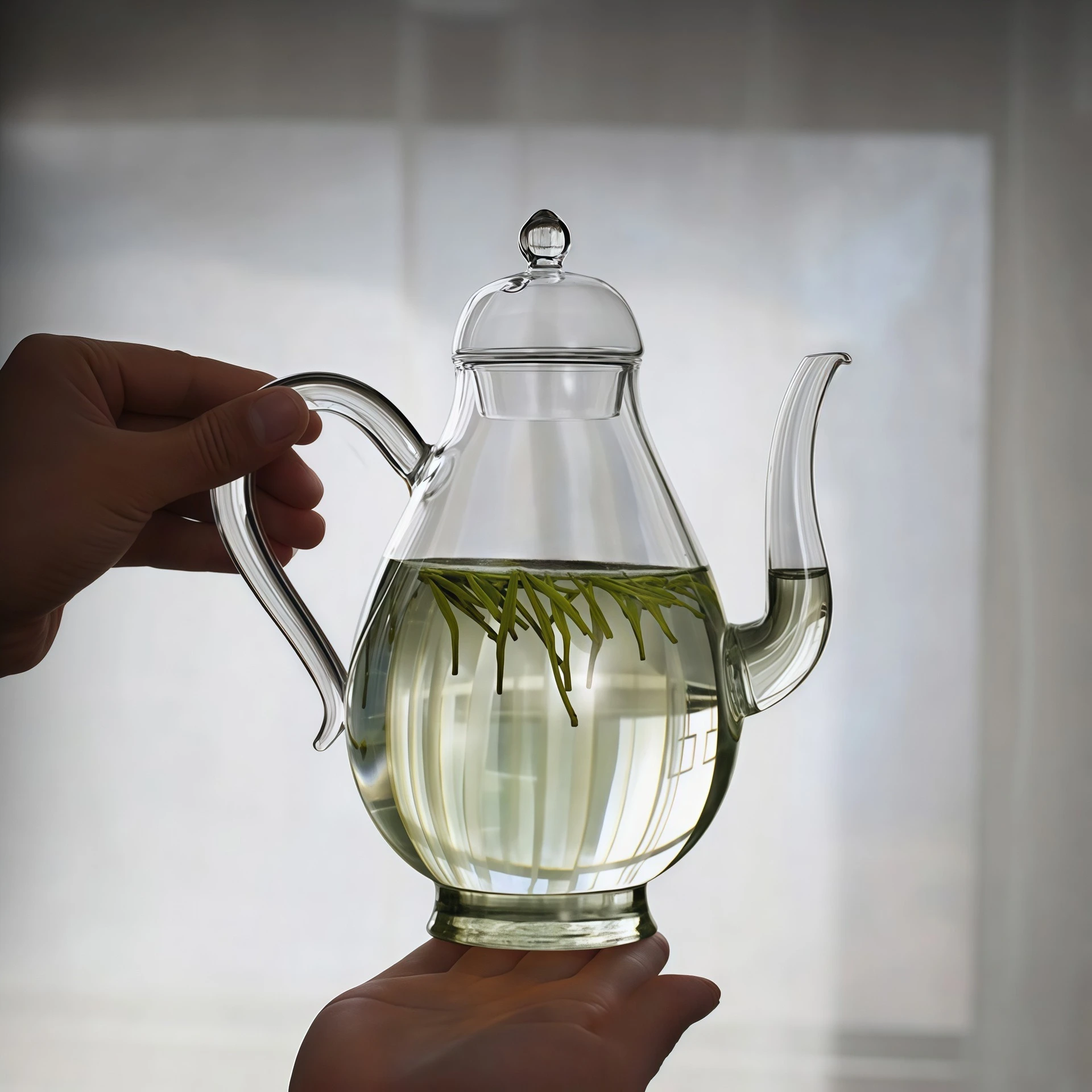 Heat Resistant Glass Teapot with Handle Clear Borosilicate Glass Tea Maker for Flower Tea and Home