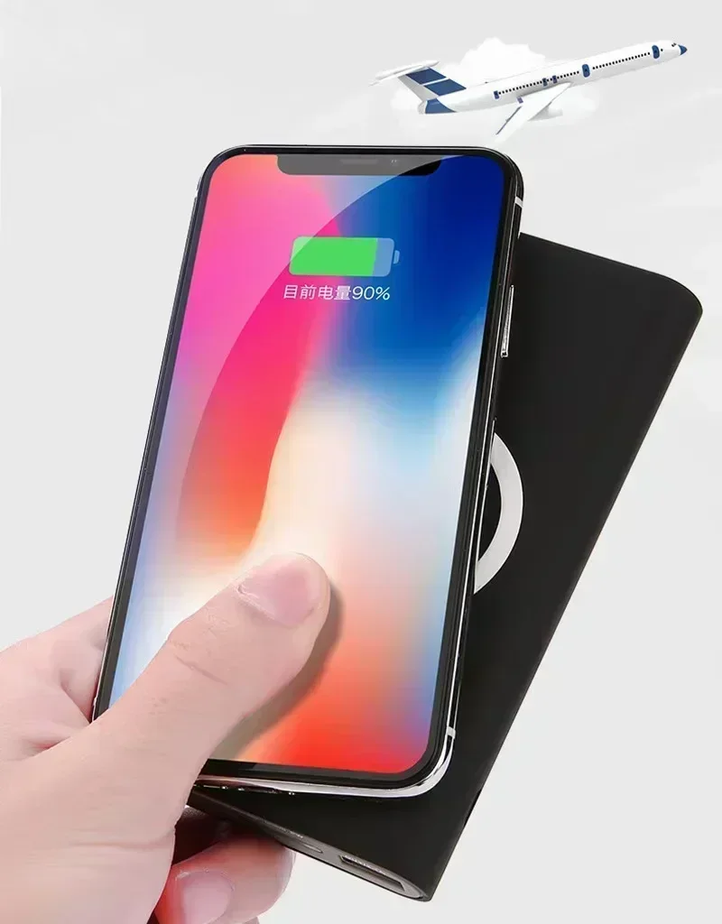 QI Wireless Charging Bank, Polímero de alta capacidade, Mobile Power SupplyCharging Bank, 100000mAh, Novo, Melhor Venda, 2023