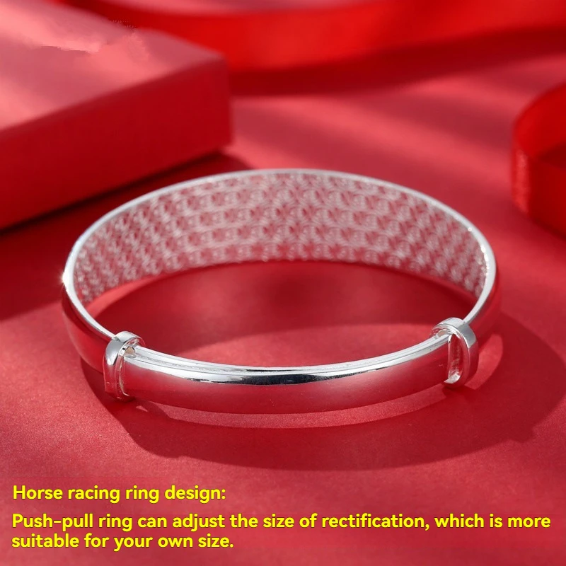 سوار من الفضة الإسترليني S999 عالي الجودة ، سوار كلاسيكي لوتس الحوت الذهبي للسيدات ، هدية للأم والزوجة ومجوهرات الجدة #5