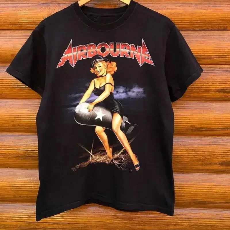 1 Side Airbourne Band European Tour T Shirt Black S 5XL ND1101