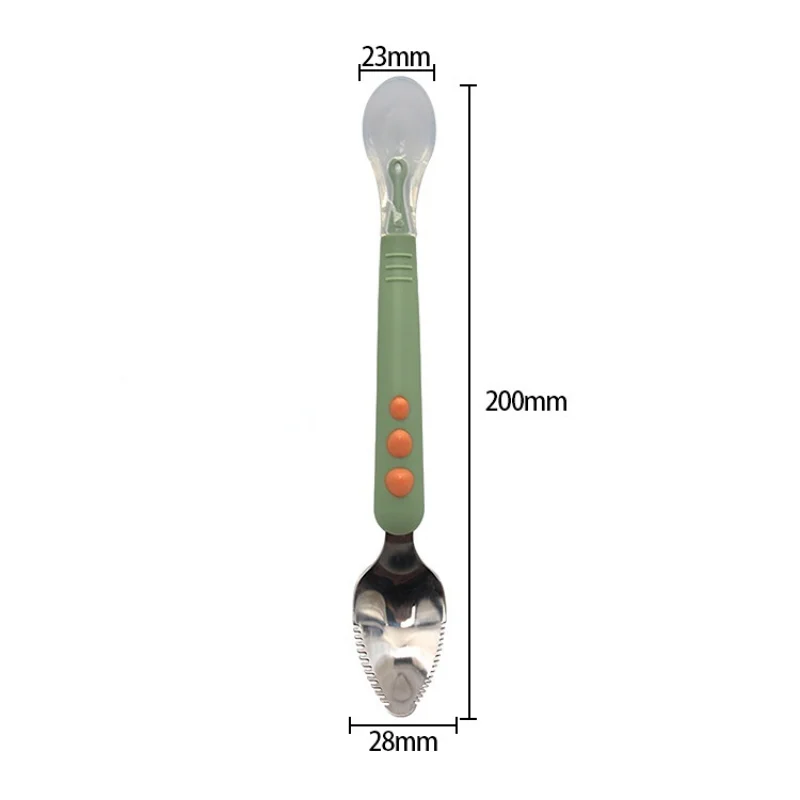 Baby Fruit Scraping Mud Spoon Feeding Spoon Soft Silicone Spoon Baby Easy To Eat Fruit Spoon Mother and Baby Supplies