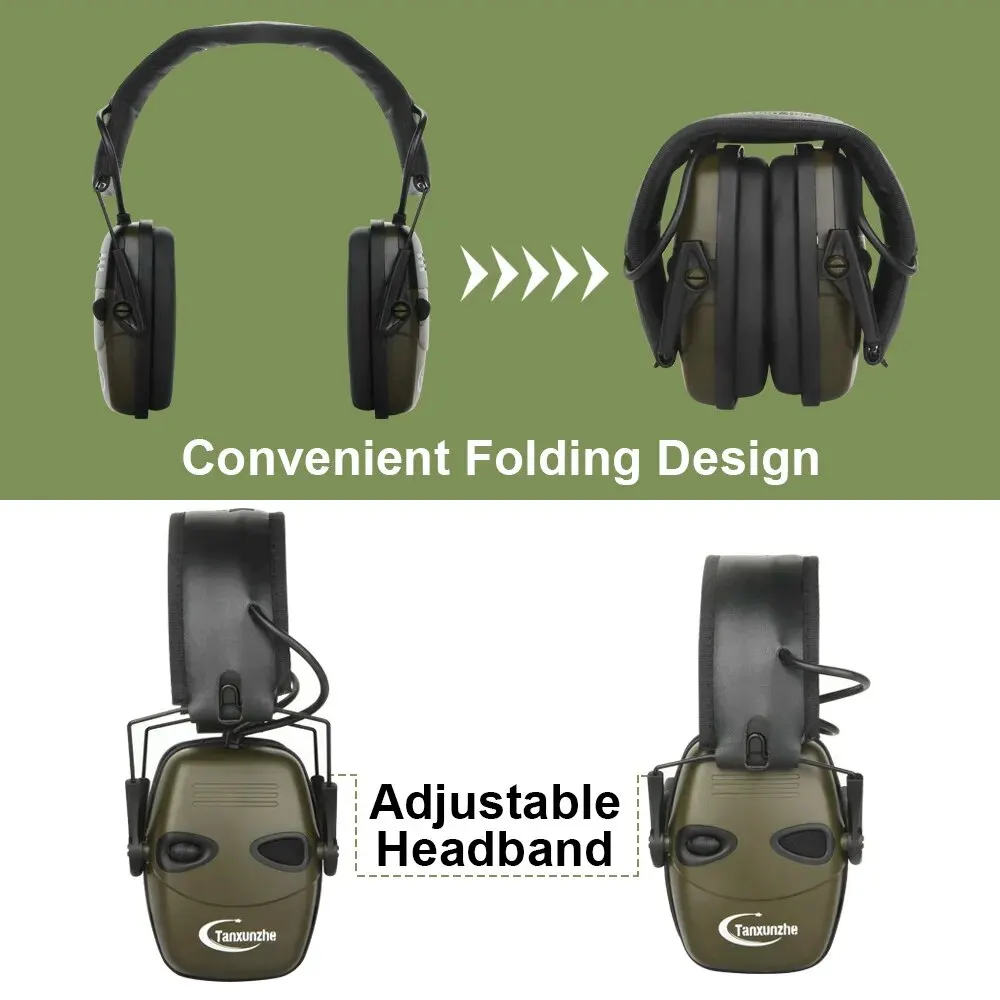 Tactical Electronic Shooting Earmuffs Outdoor Hunting Sound Pickup and Noise Reduction Impact Hearing Protection Helmet