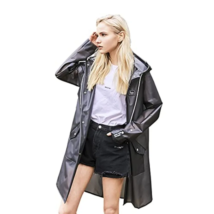 

L-Rain Durable TPU Rain Coat for Adults - Women and Men Fashion Hooded Rain Poncho
