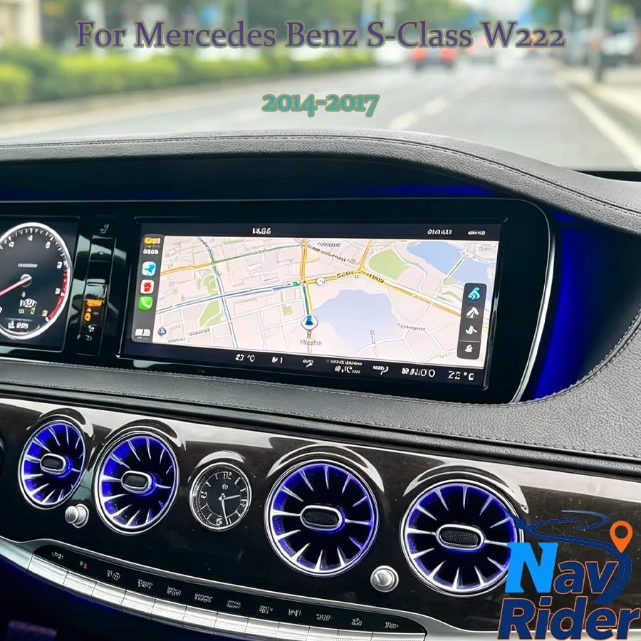 12.3Inch Android Touch Screen Radio Stereo Head Unit Carplay GPS Navigation Multimedia For Mercedes Benz S‑Class W222 2014‑2017