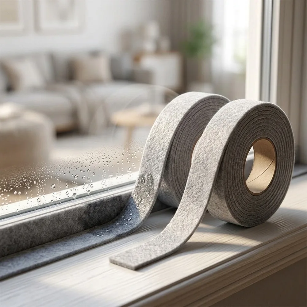 Thickened felt cotton water absorbing strip tape for window glass moisture protection 3cm by 400cm two pieces self
