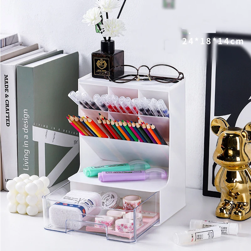 

1PC Makeup Pen Holder Desktop Drawer Storage Box Multi-Layer Drawer Cosmetic Storage Box Sorting Rack Thickened Storage Rack
