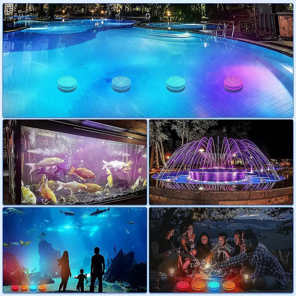Pool Floating Light 13LED Waterproof Underwater Lamp Colorful Night Lamp with Remote Control for Pool Pond Bath