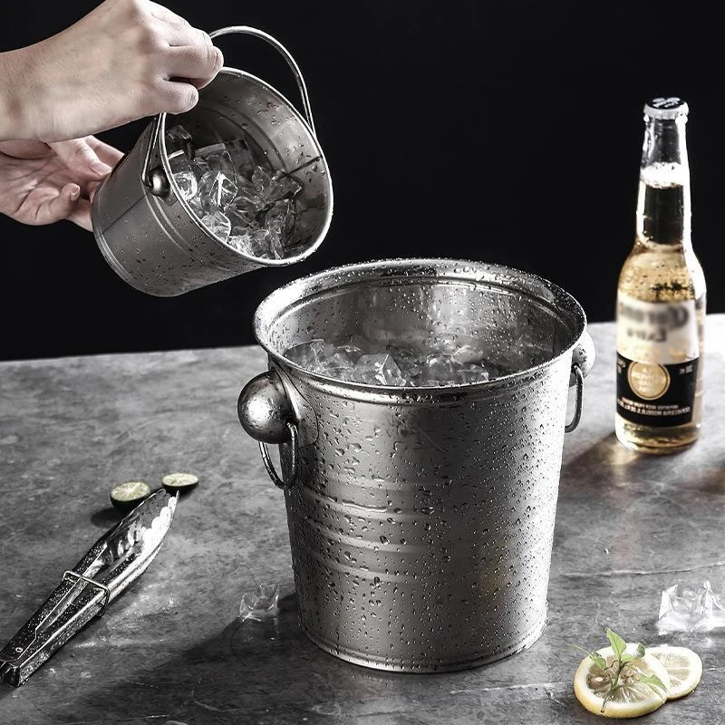 3/5L Stainless Steel Ice Bucket Wine Beer Cooler Bucket Ice Maker For KTV Bar Kitchen Party Barware Snack Bucket Container