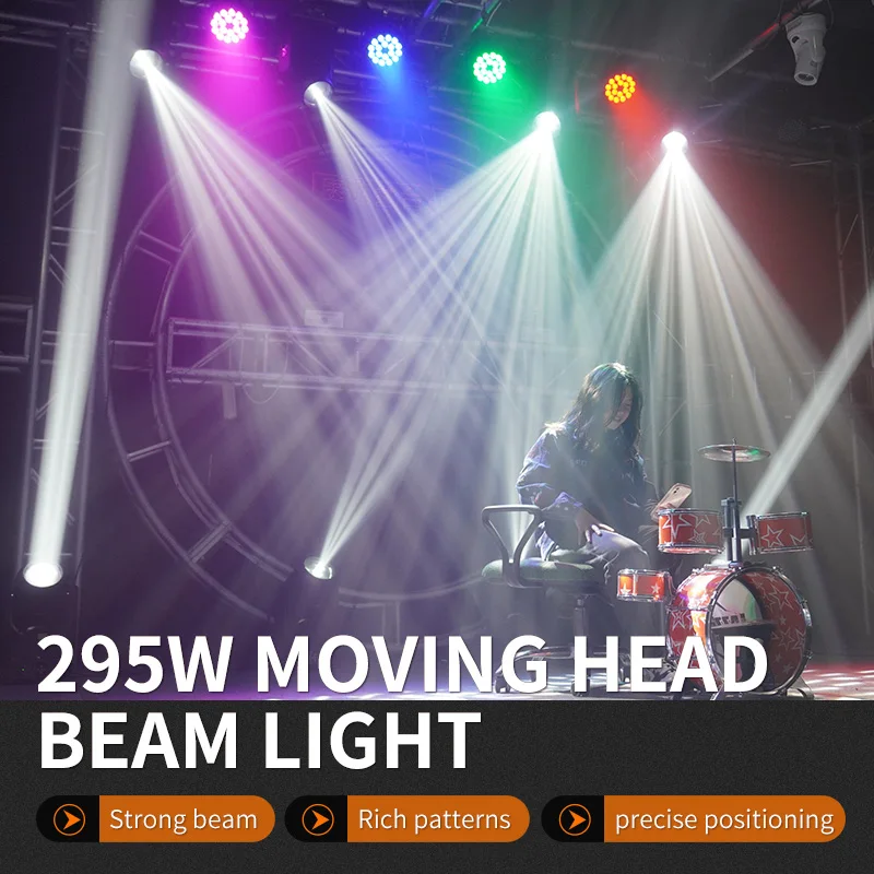 Projecteur de Lumière LED à Tête Mobile de 295W, Éclairage de ix, avec Zoom, DJ Chang