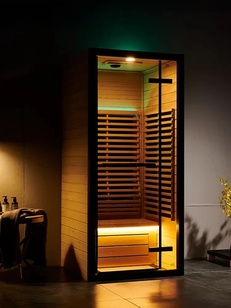 Single far infrared steam room Household small family dry steam room Light wave graphene carbon crystal sauna