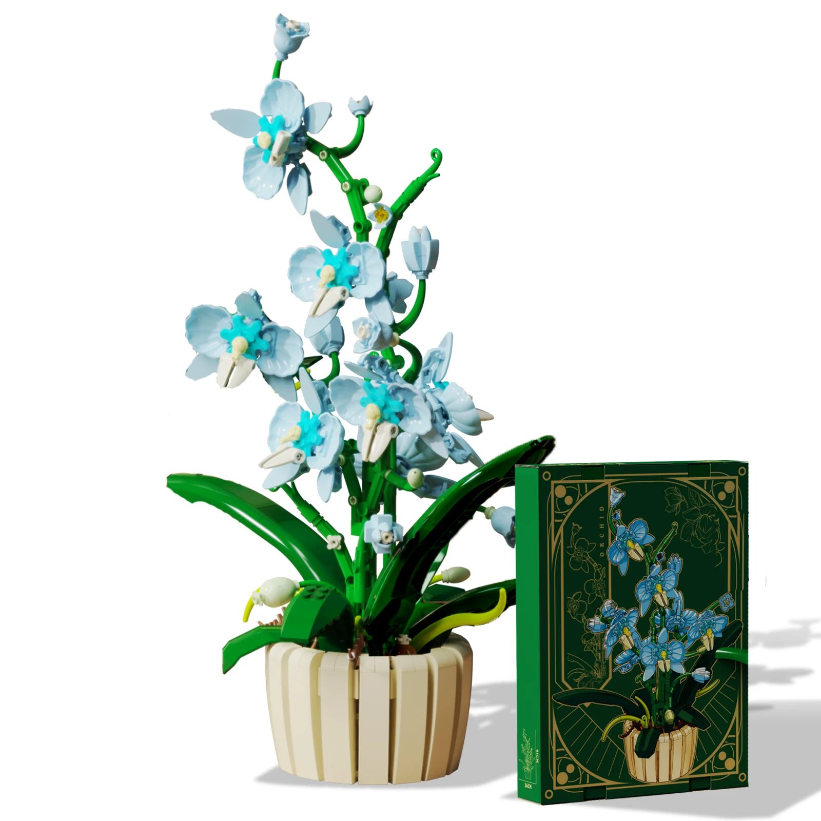 

Blue Orchid Building Set — Each flower brick comes with delicate patterns, ideal for home décor and as a Christmas gift.