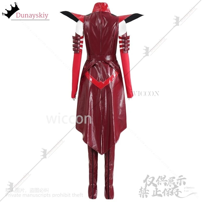 Game Rivals Cosplay Witch Anime Costume Sexy Red Pu Coat Party Dress Punk Uniform Y2K Jirai Kei Girls Wigs Halloween Customized