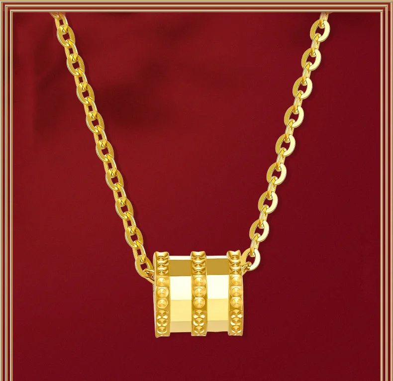 

Women's 24K Gold (AU999) Slim Waist Pendant | Faceted waist design, filigree vine with rose quartz accents