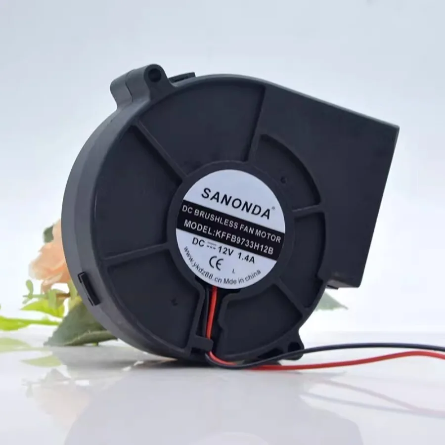 For SANONDA KFFB9733H12B DC12V 1.4A 9733 2-Wire Turbo Cooling Fan
