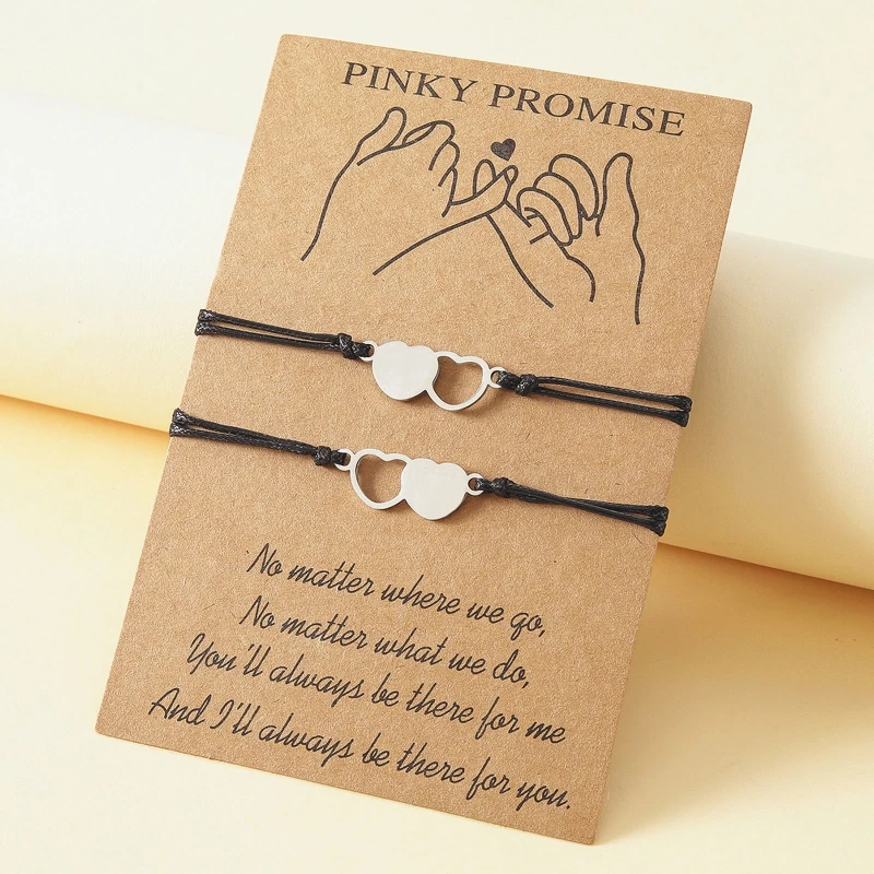 Pulseiras cera para melhor amigo, 2/3/4 peças, amizade, irmã, oca, distância, coração, pulseira para mulheres, meninas, casal