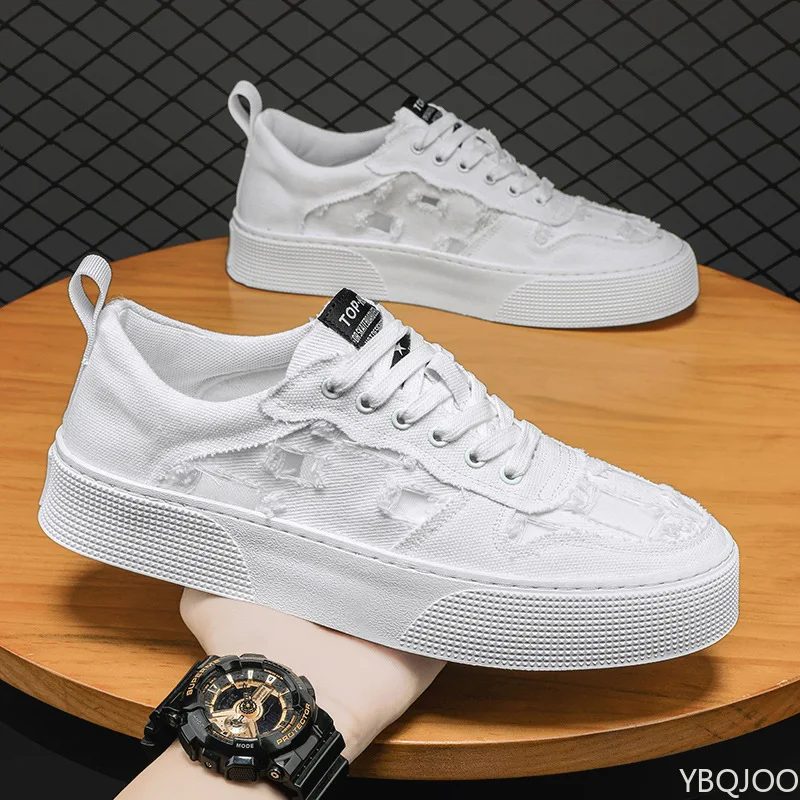 2025 الربيع والصيف جديد الرجال موضة قماش حذاء كاجوال أحذية رياضية تنفس لينة سوليد أحذية رجالي مريحة #4