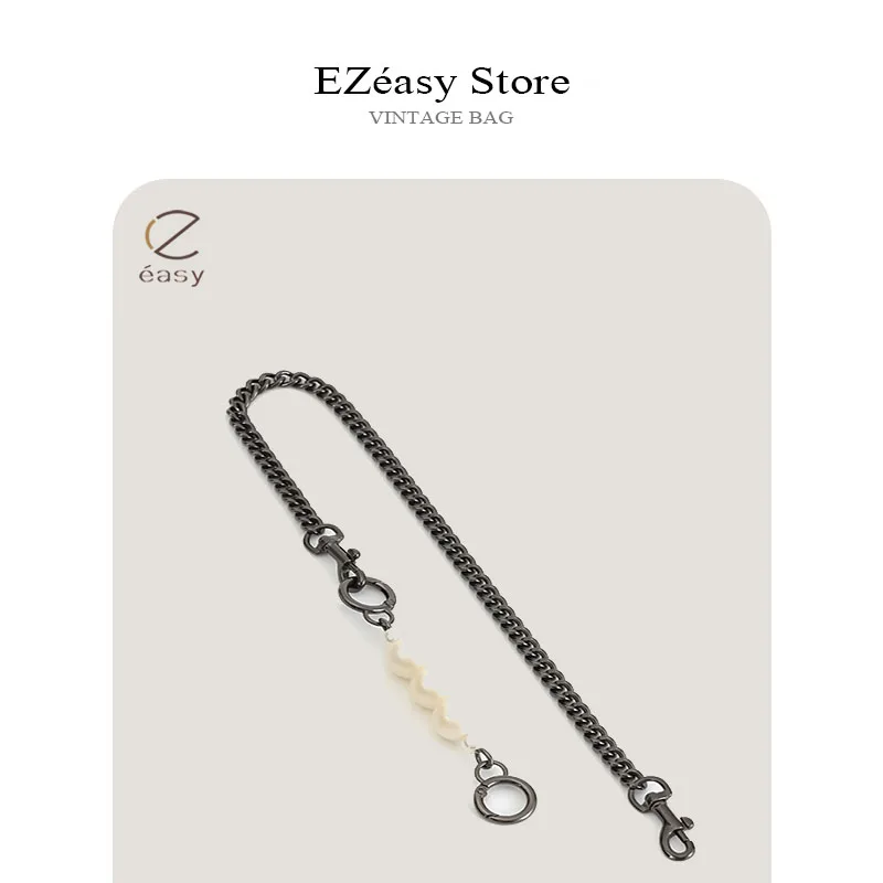 Ezeasy Bag Chain Accessories Pearl Extension Chain Bag Strap Underarm Shoulder Strap Chain Crossbody Handle Portable Short Bag