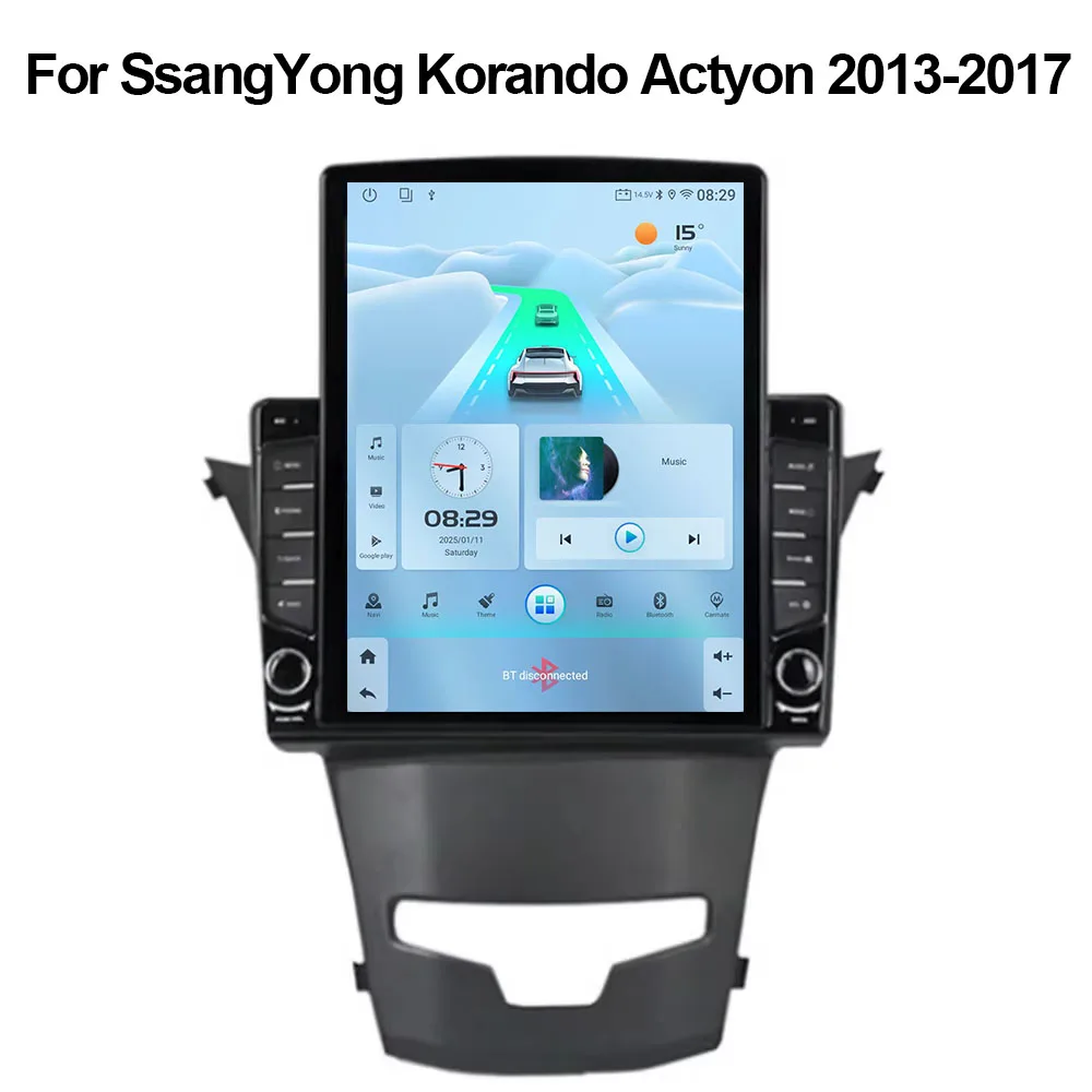 9.7Inch Android For SsangYong Korando Actyon 2013-2017 Car Radio Touch QLED Screen Multimedia Video Player Navigation GPS DVD BT